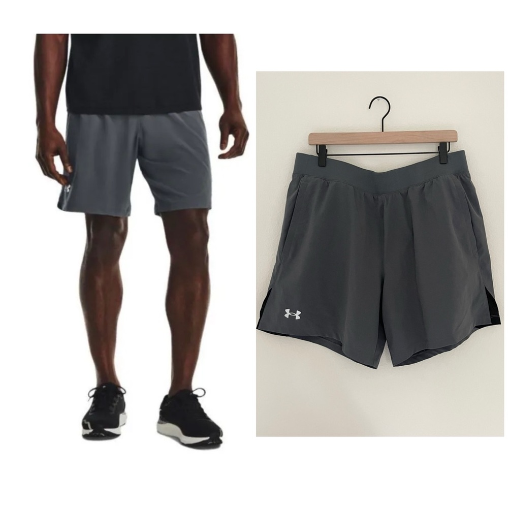 Under Armour Men's Speedpocket Gray Athletic Shorts